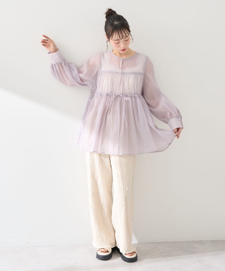 earth music&ecology「フロントリボンシアーチュニック」|シャツ・ブラウス|