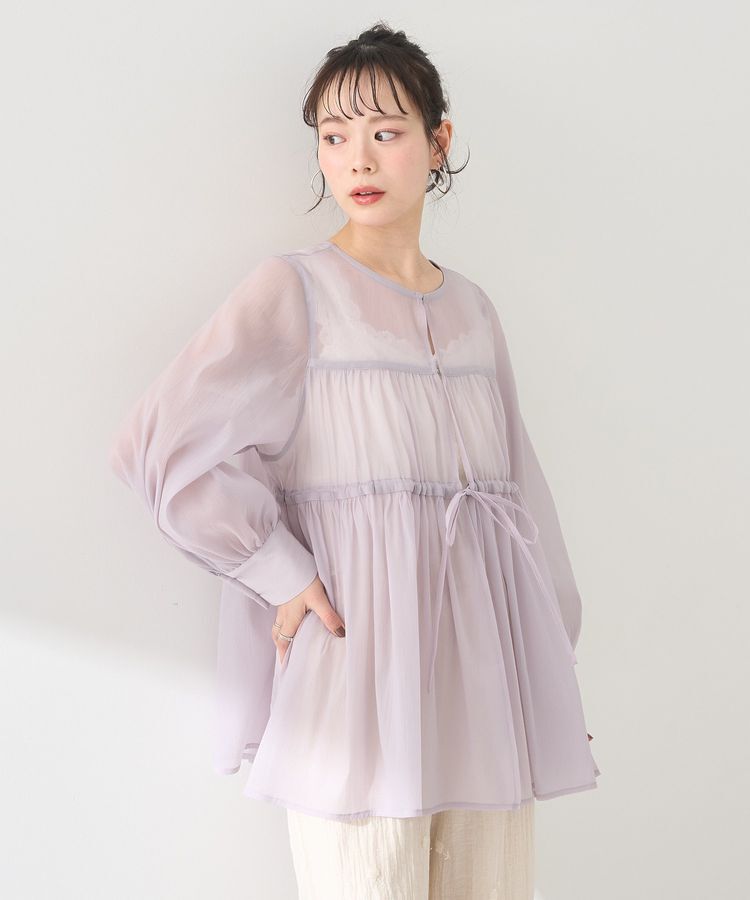 earth music&ecology「フロントリボンシアーチュニック」|シャツ・ブラウス|