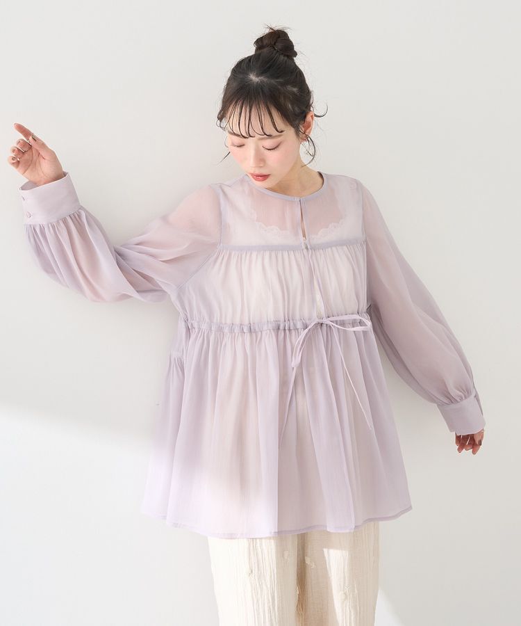 earth music&ecology「フロントリボンシアーチュニック」|シャツ・ブラウス|