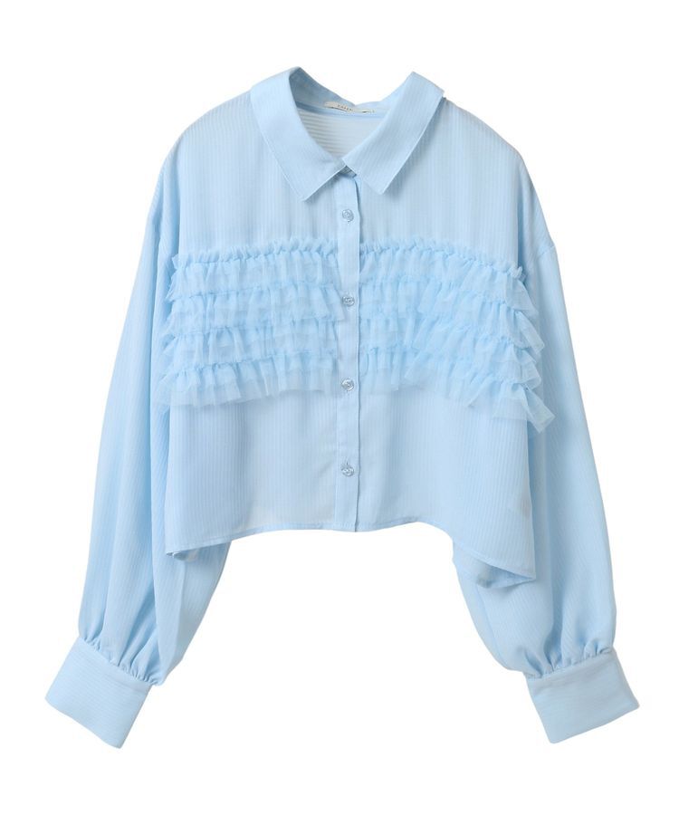 earth music&ecology「フロントチュールフリルクロップドシャツ」|シャツ・ブラウス|