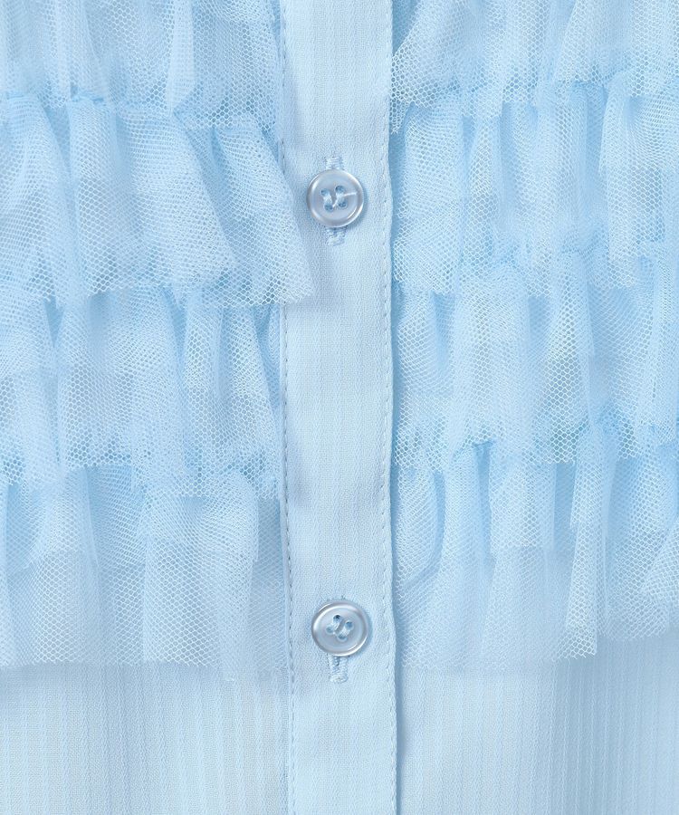 earth music&ecology「フロントチュールフリルクロップドシャツ」|シャツ・ブラウス|