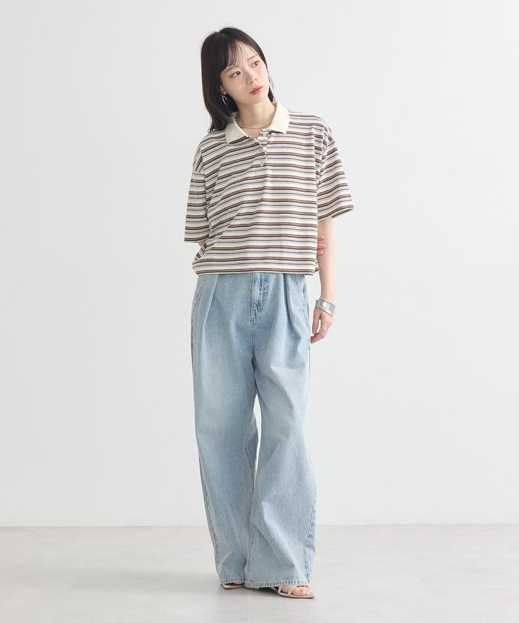 earth music&ecology「タックホックデニムパンツ」|デニム|