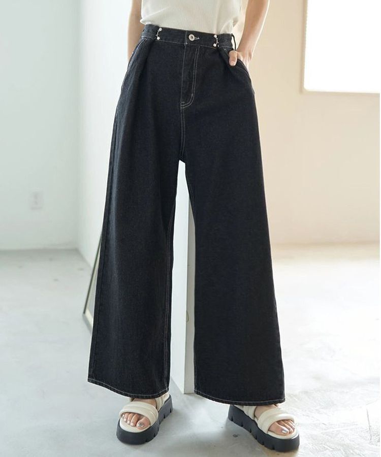 earth music&ecology「タックホックデニムパンツ」|デニム|