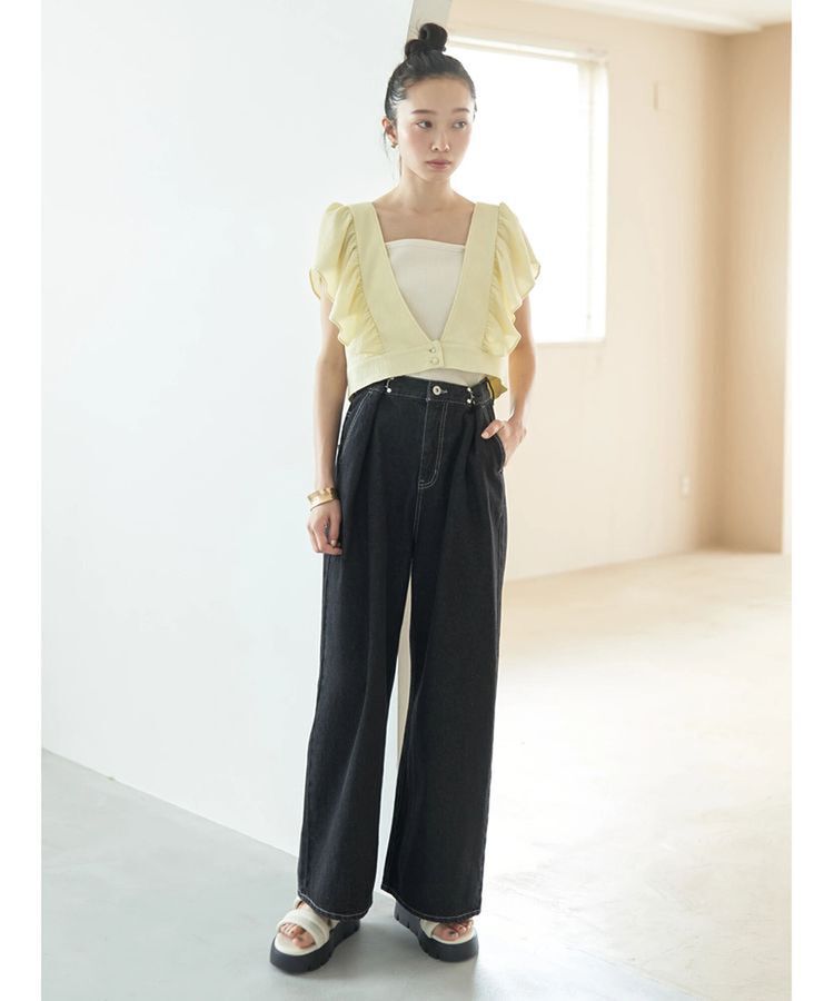 earth music&ecology「タックホックデニムパンツ」|デニム|