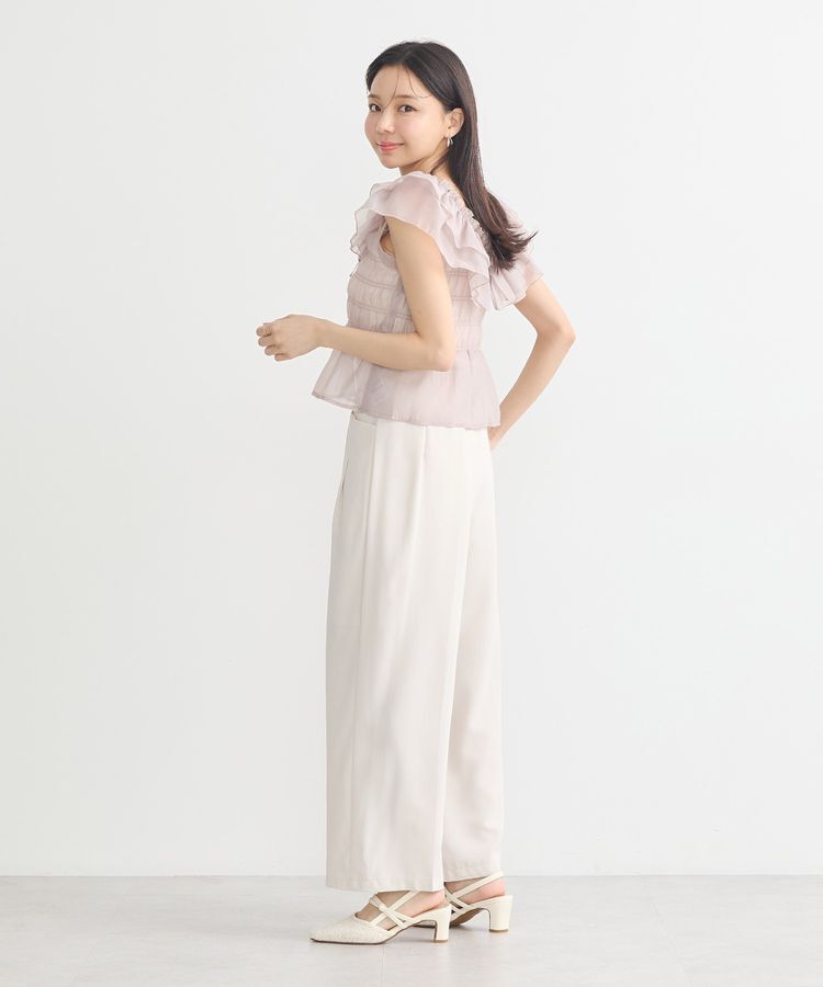 earth music&ecology「ダブルフリルノースリブラウス」|シャツ・ブラウス|