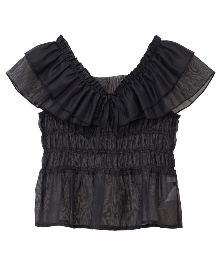 earth music&ecology「ダブルフリルノースリブラウス」|シャツ・ブラウス|