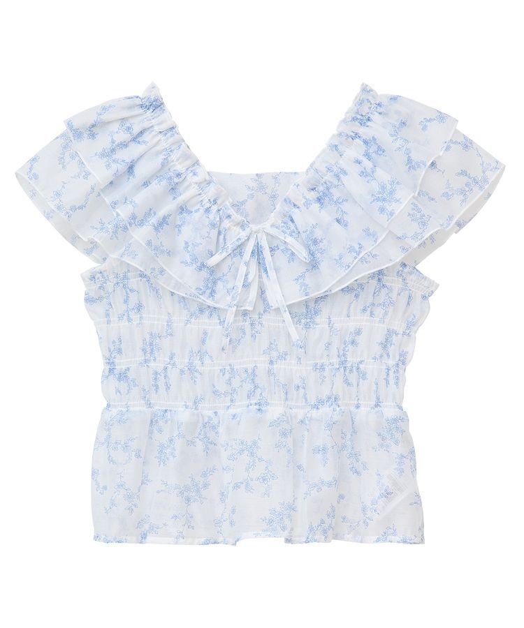 earth music&ecology「ダブルフリルノースリブラウス」|シャツ・ブラウス|