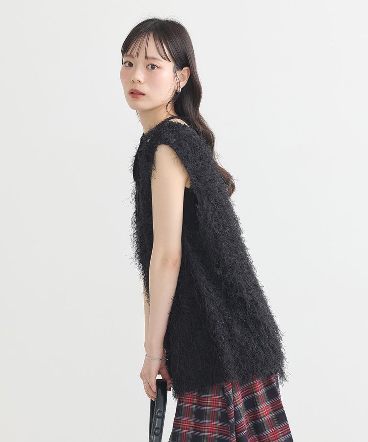 earth music&ecology「ふさふさベスト」|ベスト・ジレ|