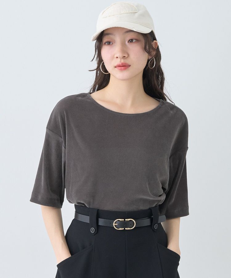 earth music&ecology「シアーベロアTee」|Tシャツ・カットソー|Charcoal Gray