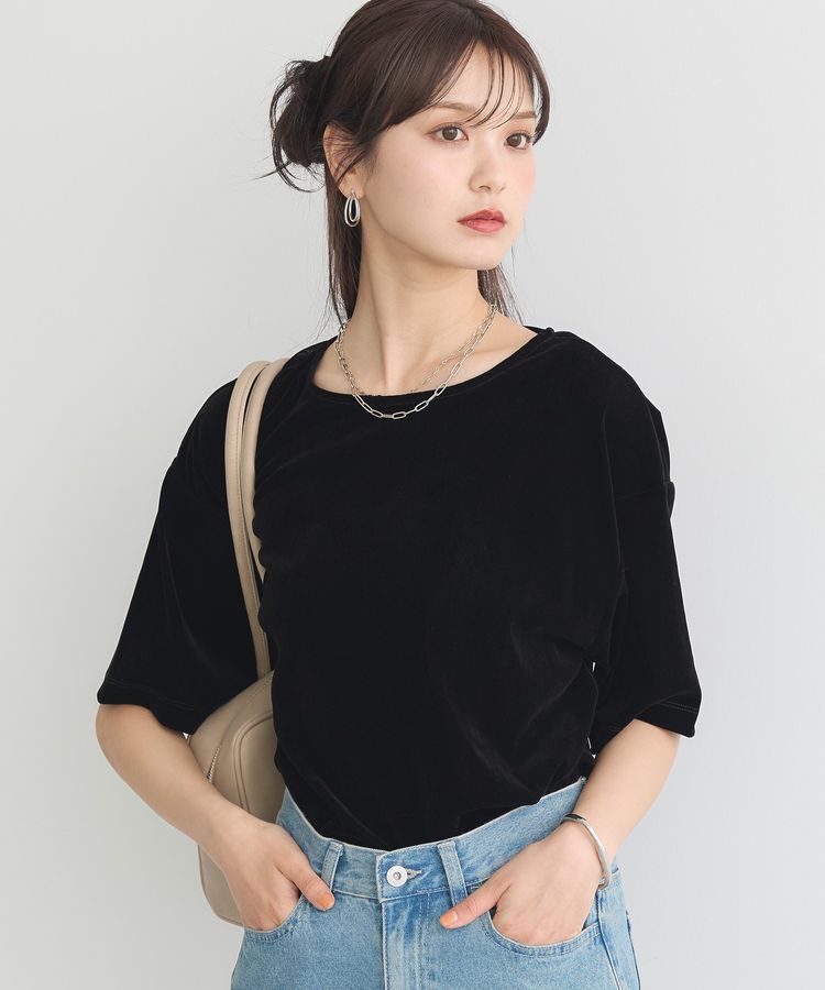 earth music&ecology「シアーベロアTee」|Tシャツ・カットソー|Black