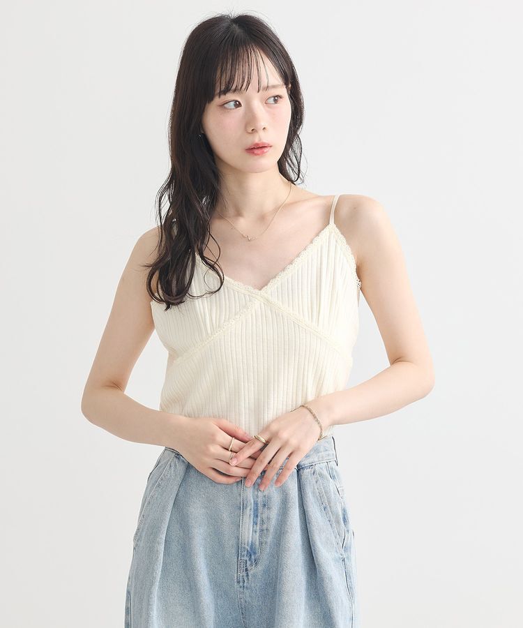 earth music&ecology「アイレットレースキャミ」|キャミソール|