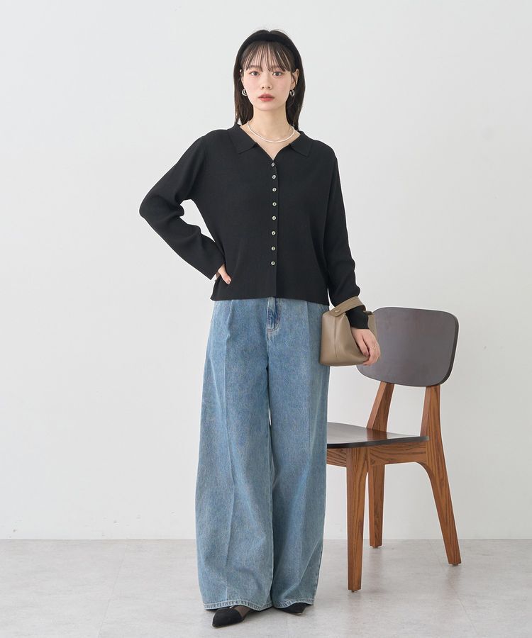 earth music&ecology「ハイウエストデニムパンツ」|デニム|