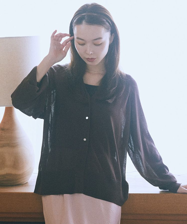 earth music&ecology「キーネックシアーカーディガン」|カーディガン|