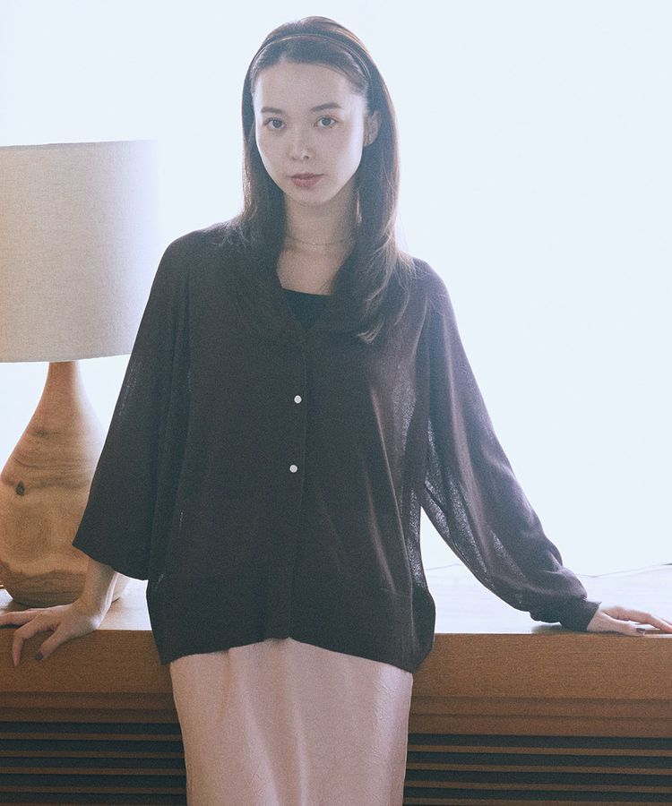 earth music&ecology「キーネックシアーカーディガン」|カーディガン|