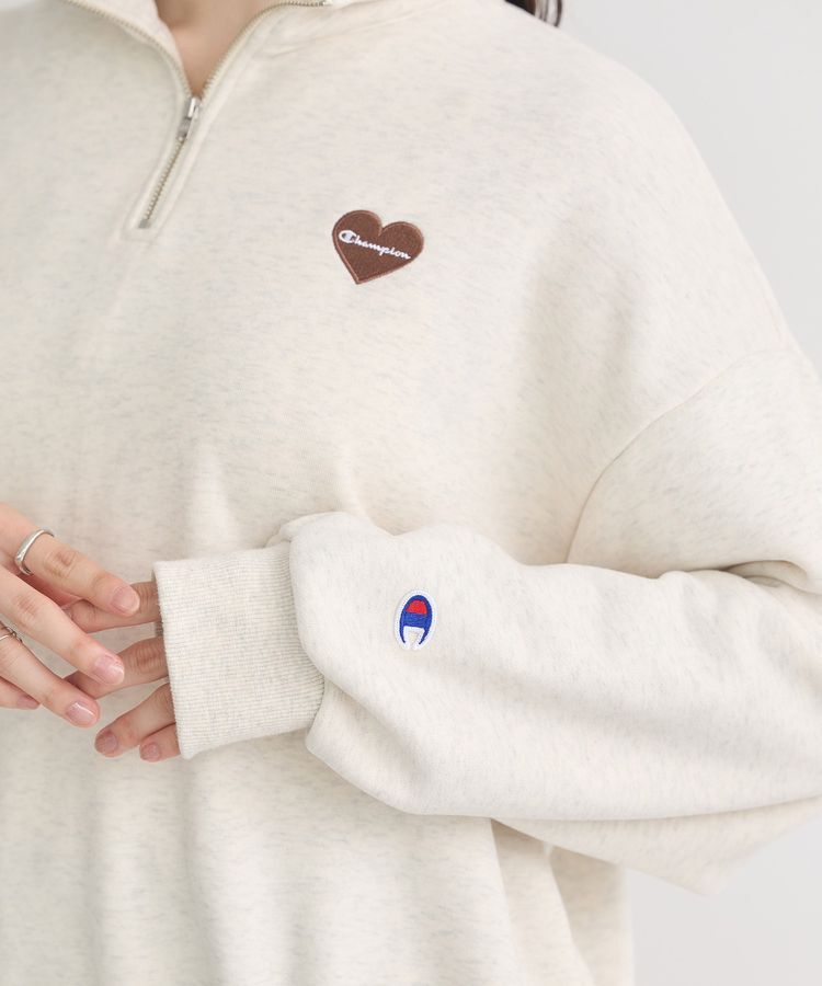 earth music&ecology「Champion&times;emaeハーフジップハートスウェット」|スウェット・ジャージ|