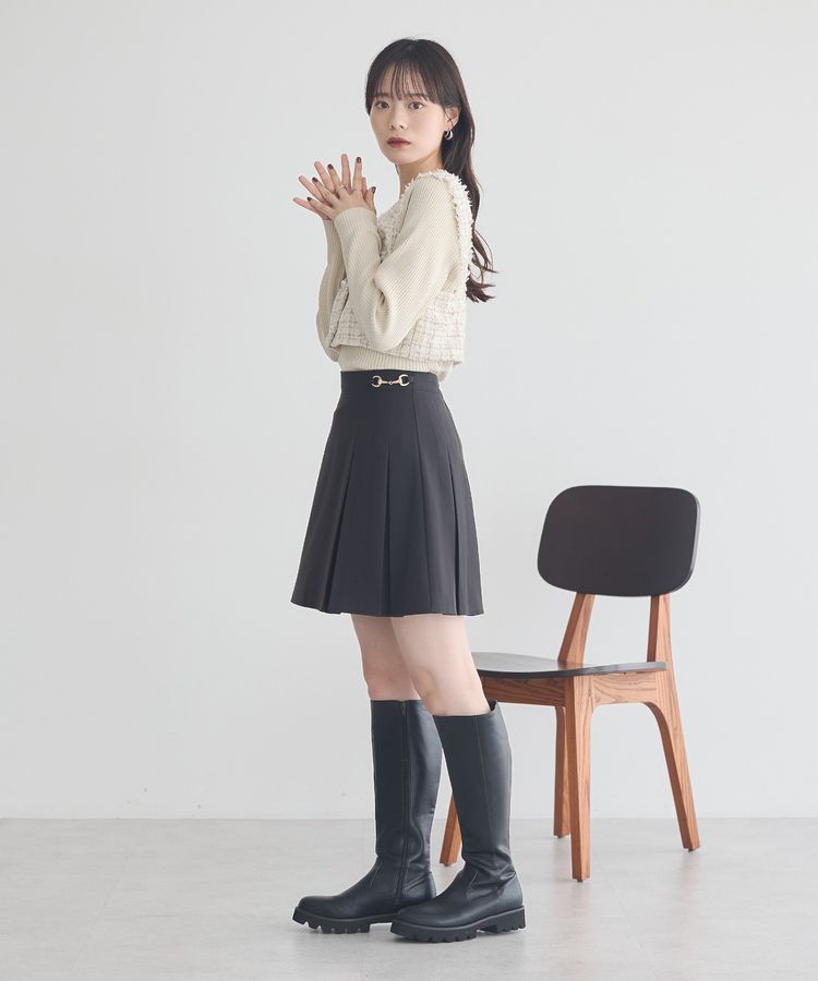 earth music&ecology「フリンジツイードビスチェ」|ベスト・ジレ|