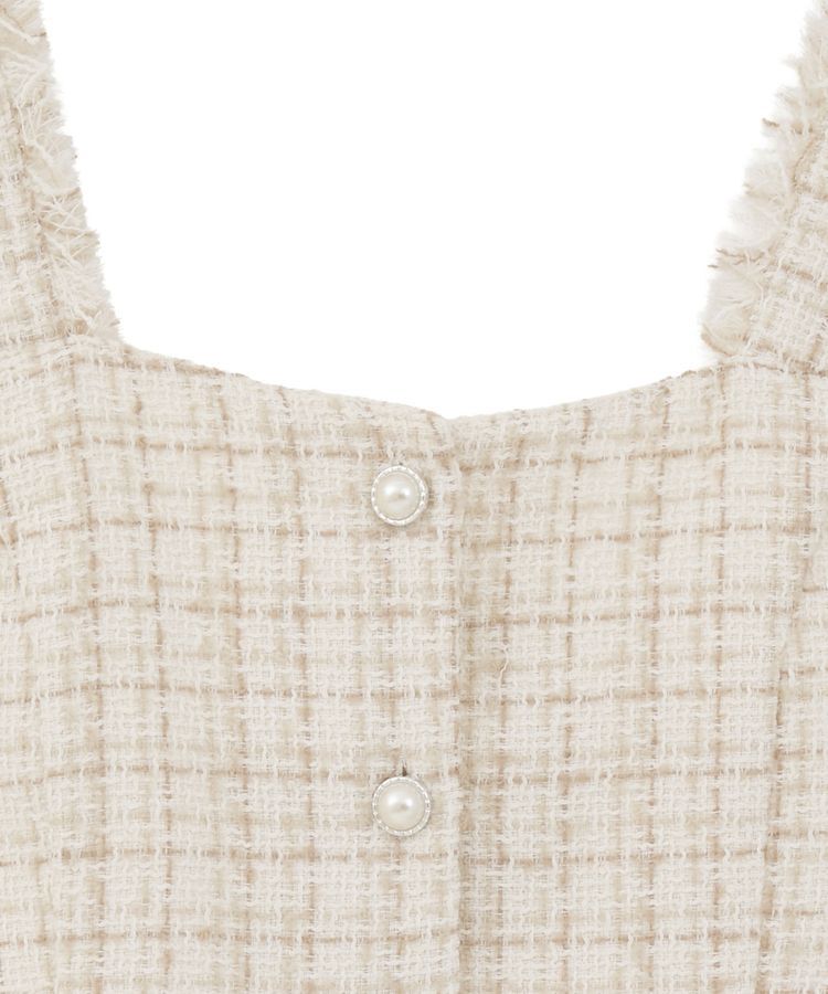 earth music&ecology「フリンジツイードビスチェ」|ベスト・ジレ|