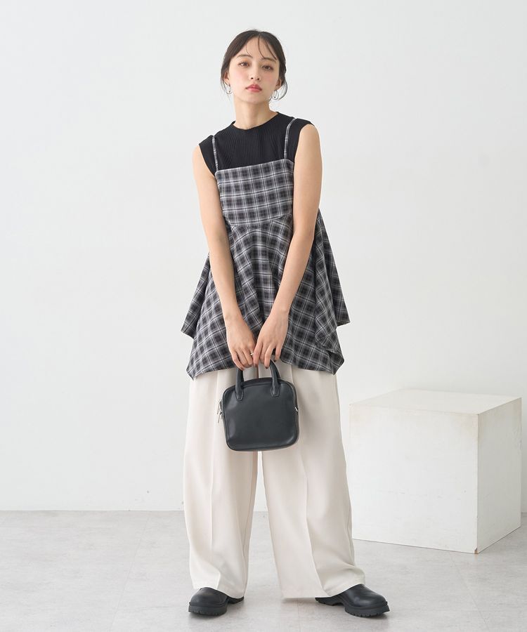 earth music&ecology「ランダムリブボトルネックノースリーブニット」|ニット・セーター|