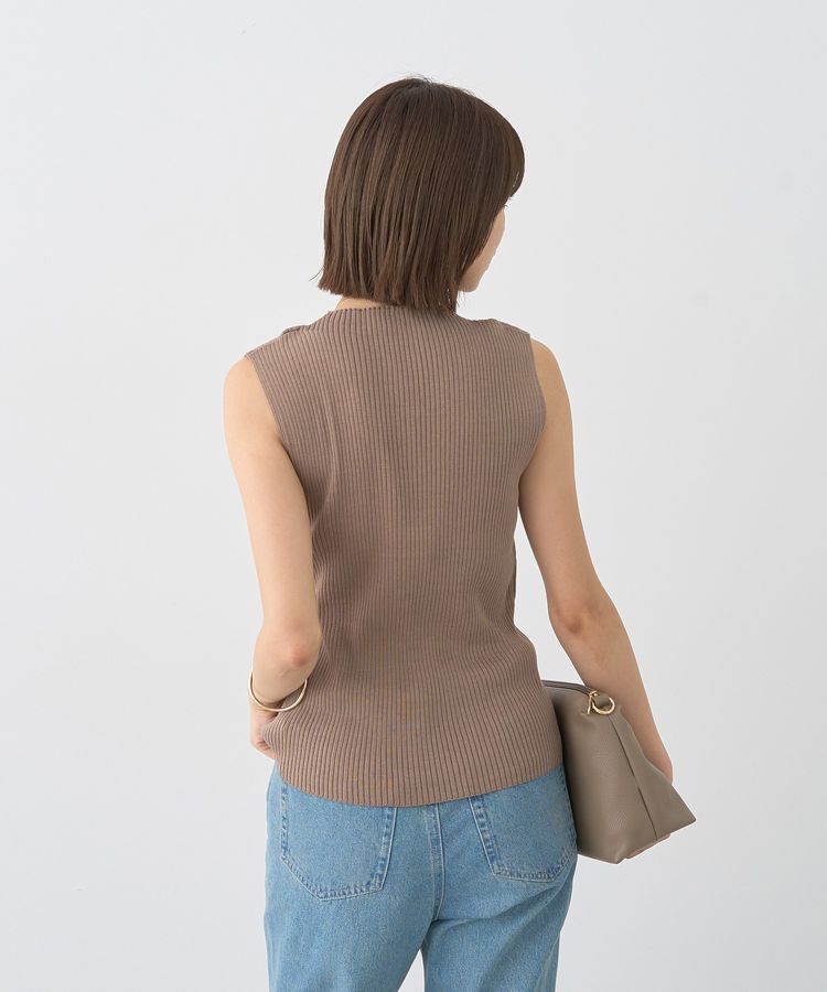 earth music&ecology「ランダムリブボトルネックノースリーブニット」|ニット・セーター|