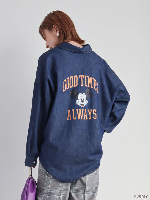  「バックプリントデニムシャツ/Mickey」|シャツ・ブラウス|