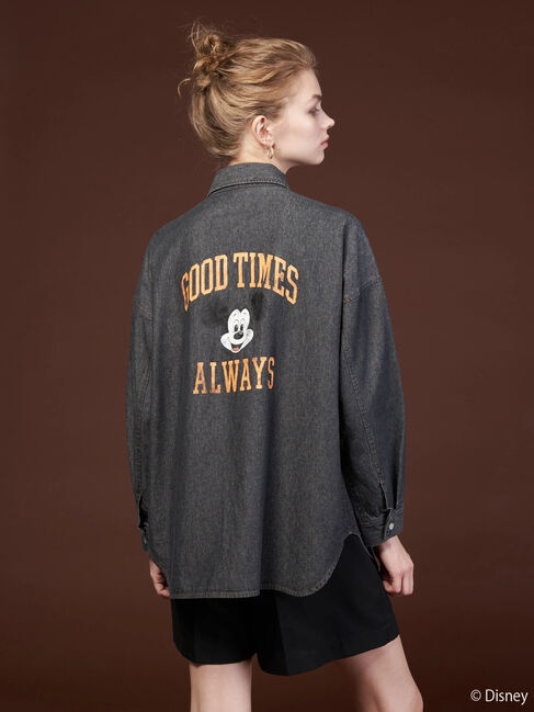  「バックプリントデニムシャツ/Mickey」|シャツ・ブラウス|