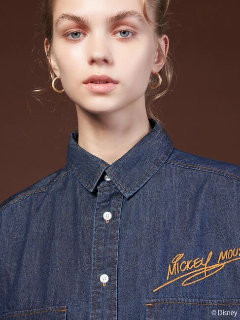  「バックプリントデニムシャツ/Mickey」|シャツ・ブラウス|