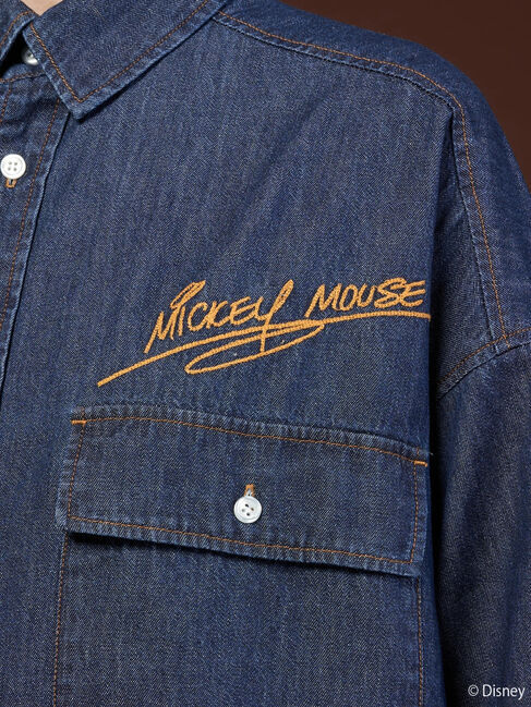  「バックプリントデニムシャツ/Mickey」|シャツ・ブラウス|
