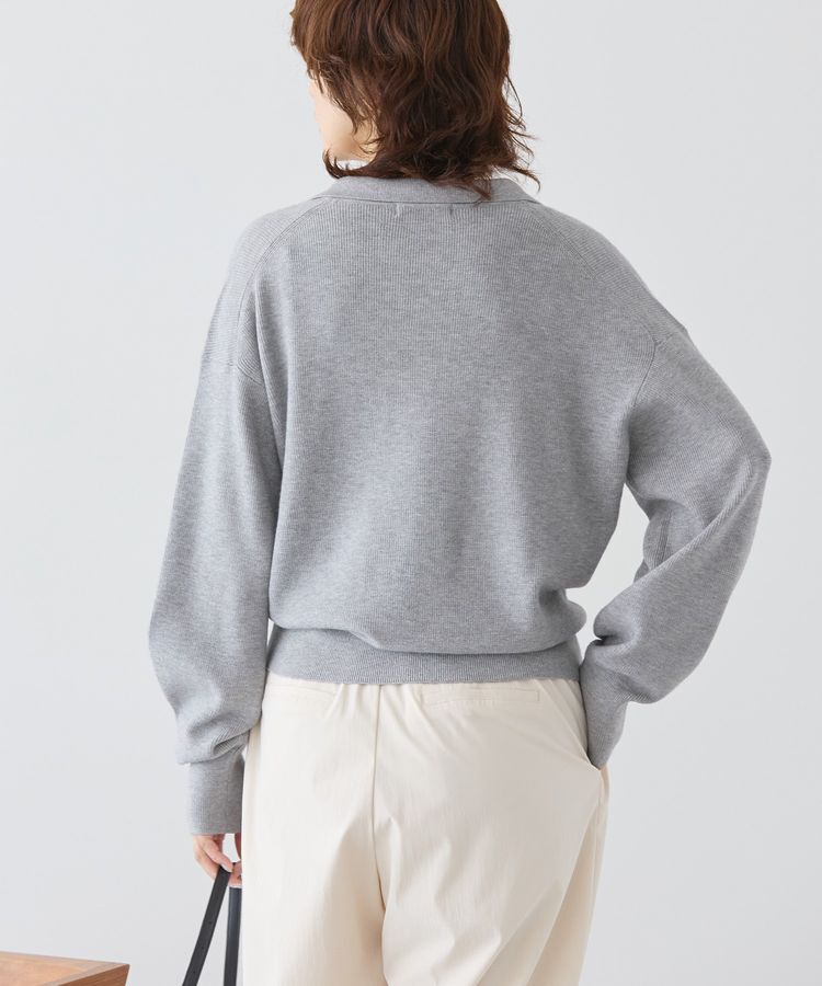 AMERICAN HOLIC「バイパチ片畦衿付きニットプルオーバー＜静電気軽減＞」|ニット・セーター|