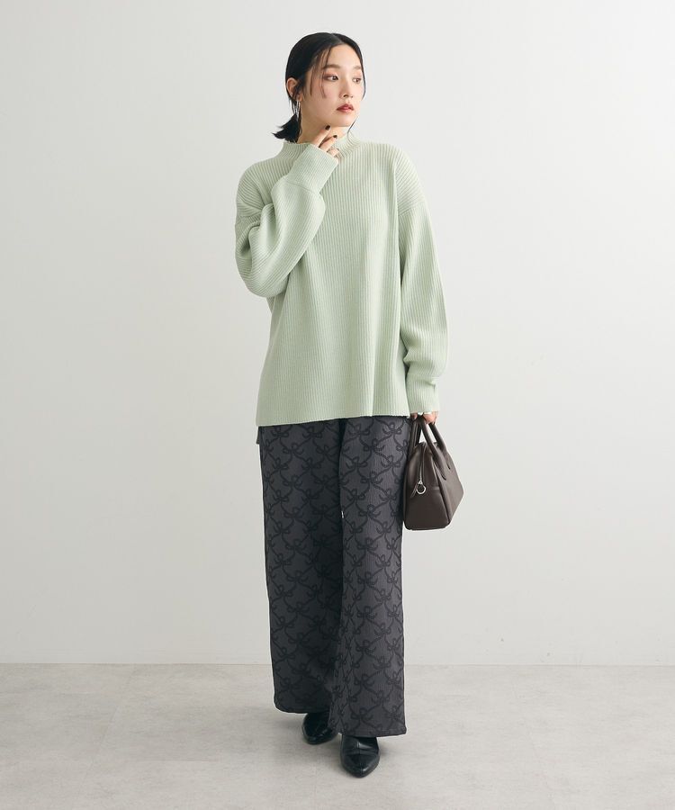 Green Parks「洗えるボトルネックリブニットプルオーバー」|ニット・セーター|