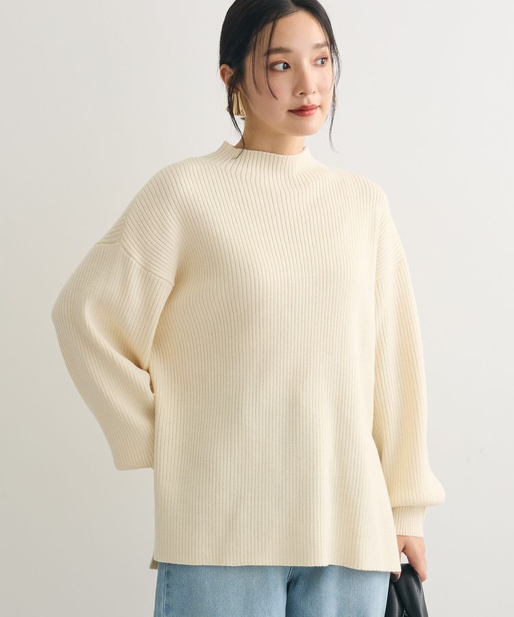 Green Parks「洗えるボトルネックリブニットプルオーバー」|ニット・セーター|