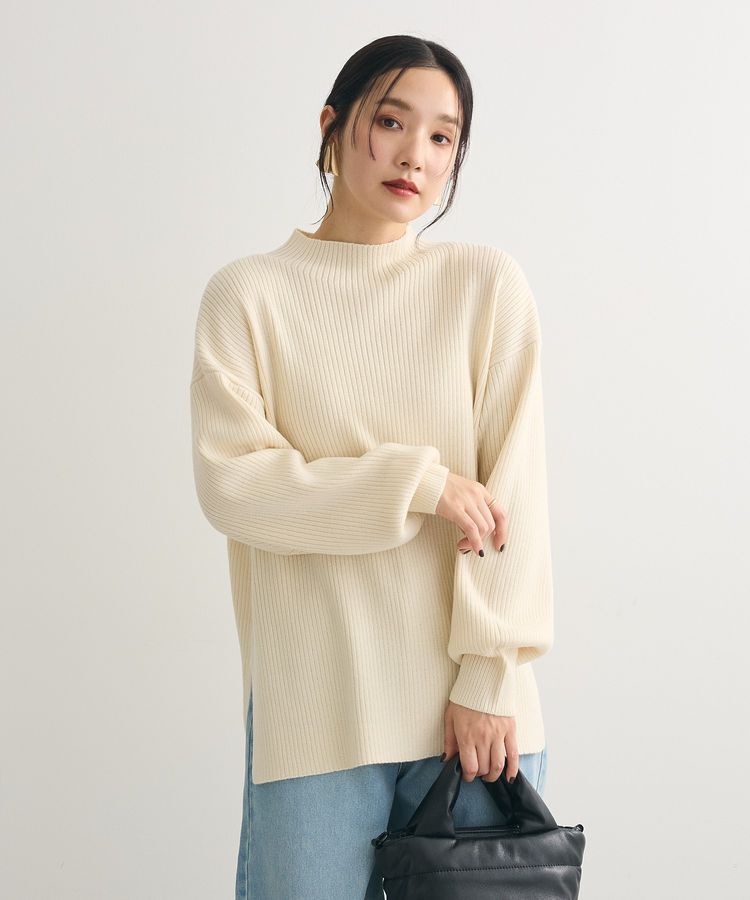 Green Parks「洗えるボトルネックリブニットプルオーバー」|ニット・セーター|