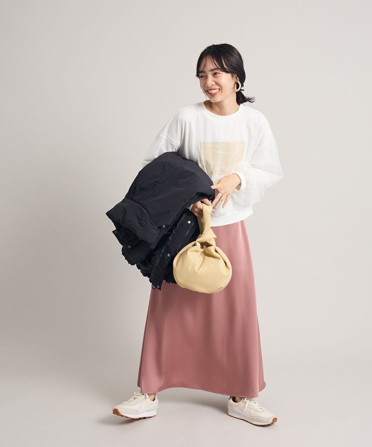 Green Parks「・Petit Fleur サテンフレアスカート」|フレア|