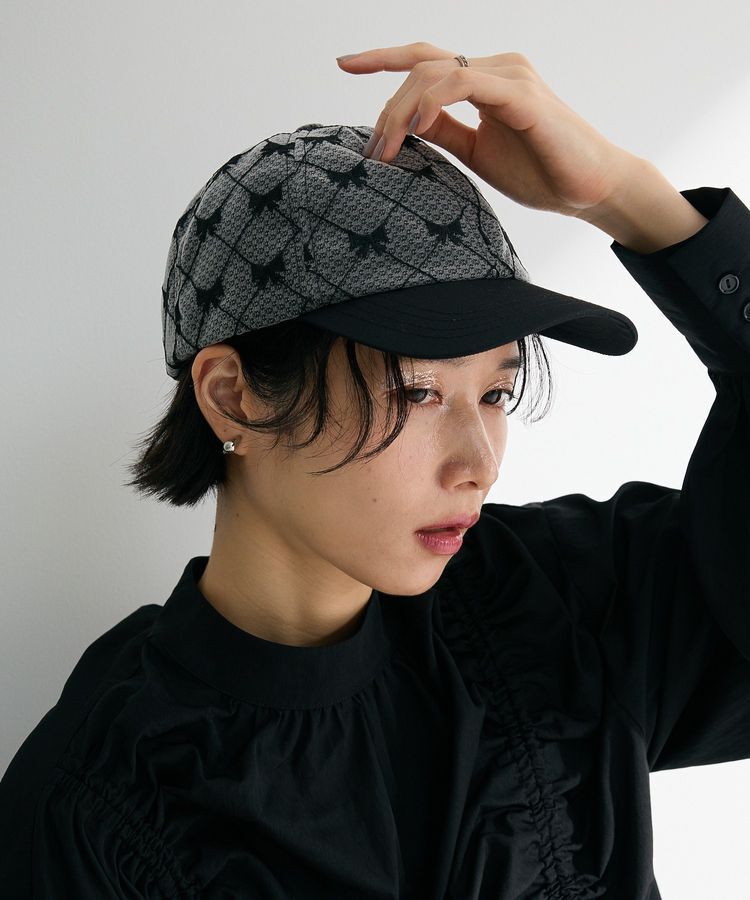 Green Parks「・TORCH リボンジャカードキャップ」|その他|Black