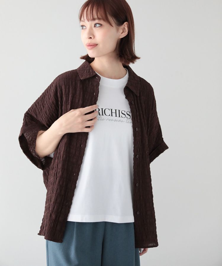 Green Parks「フレンチスリーブ刺繍シンプルロゴプルオーバー」|Tシャツ・カットソー|