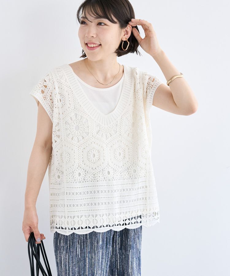 armonia「SET2点クロシェプルオーバー+タンクトップ」|Tシャツ・カットソー|Ivory