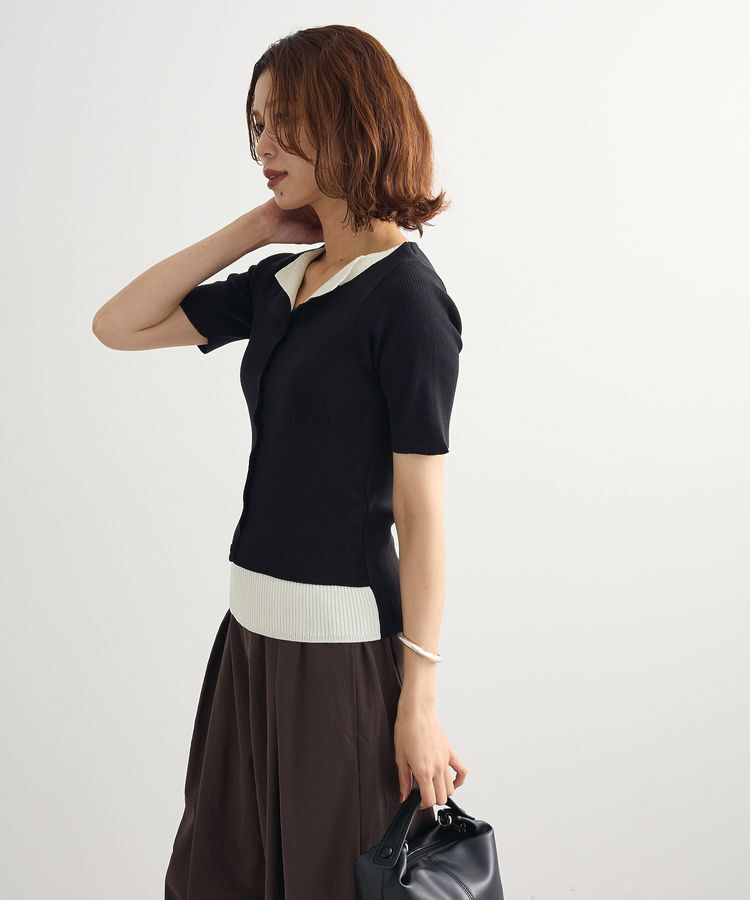 Green Parks「・Petit Fleur バイカラーレイヤードニット」|ニット・セーター|