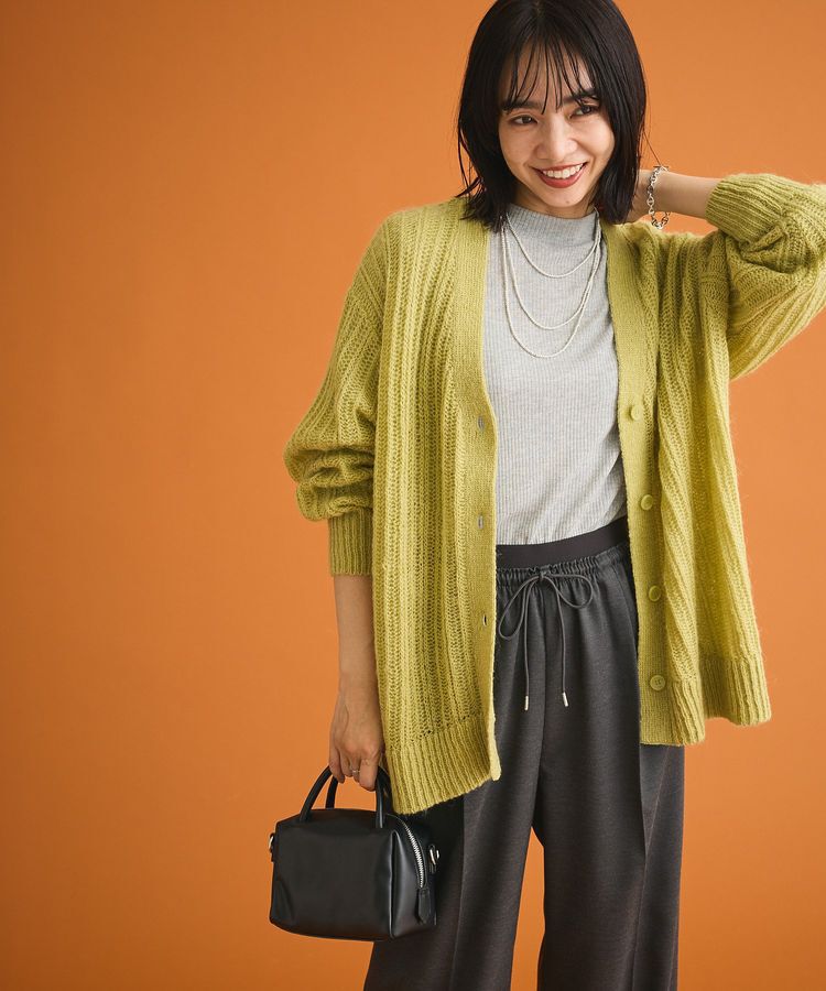 Green Parks「シアーニットVネックカーディガン」|カーディガン|