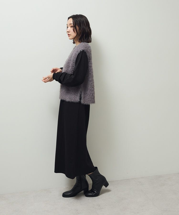 Green Parks「SET2点ラメフェザーベスト+ミニ裏毛ワンピース」|ワンピース|