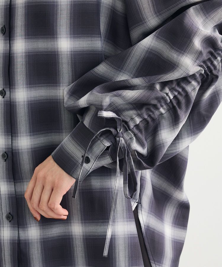 Green Parks「・ELENCARE DUE チェックギャザーシャツ」|シャツ・ブラウス|