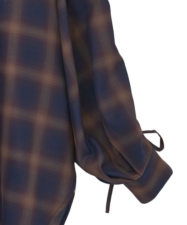 Green Parks「・ELENCARE DUE チェックギャザーシャツ」|シャツ・ブラウス|