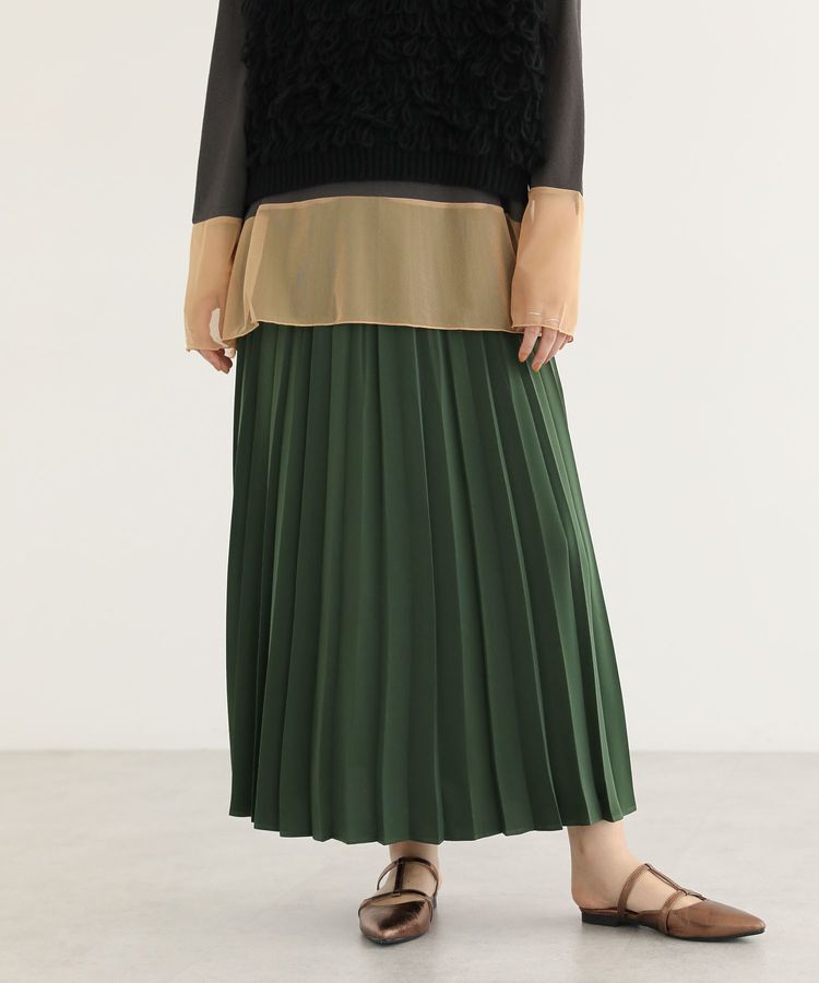 Green Parks「サテン変形プリーツスカート」|スカート|Green