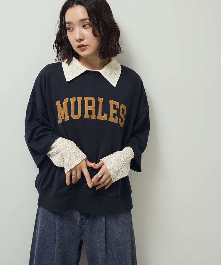 Green Parks「5分袖刺繍ロゴトレTEE」|Tシャツ・カットソー|Navy