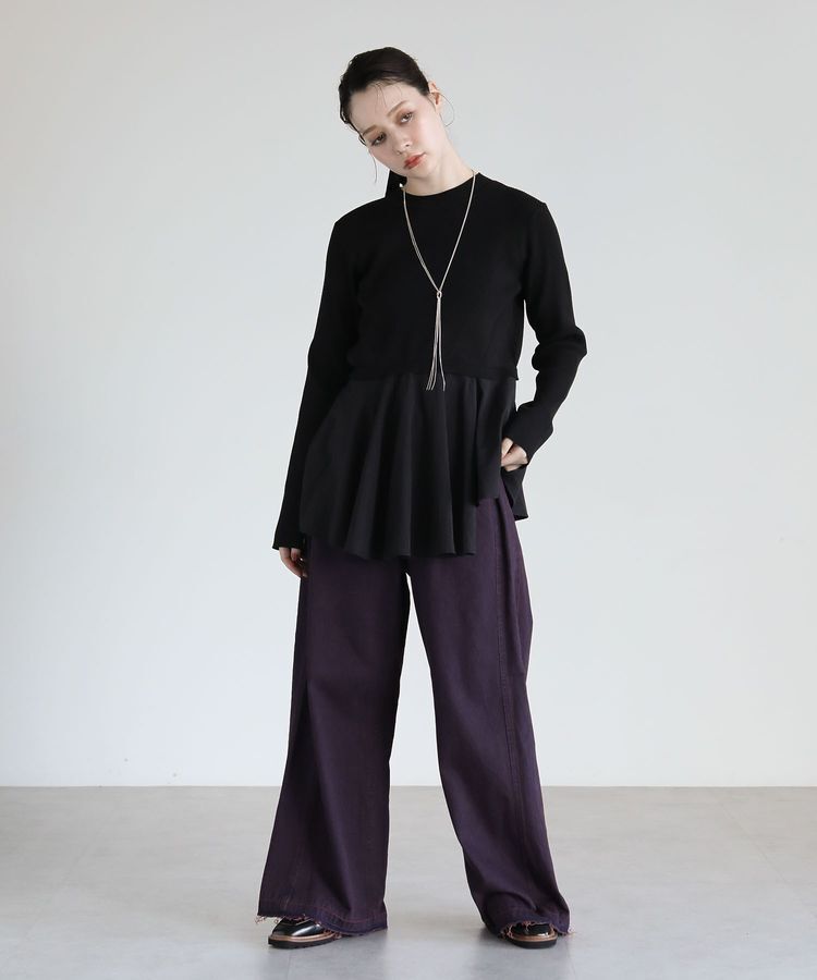 Green Parks「・SUGAR SPOON タックデニムワイドパンツ」|デニム|