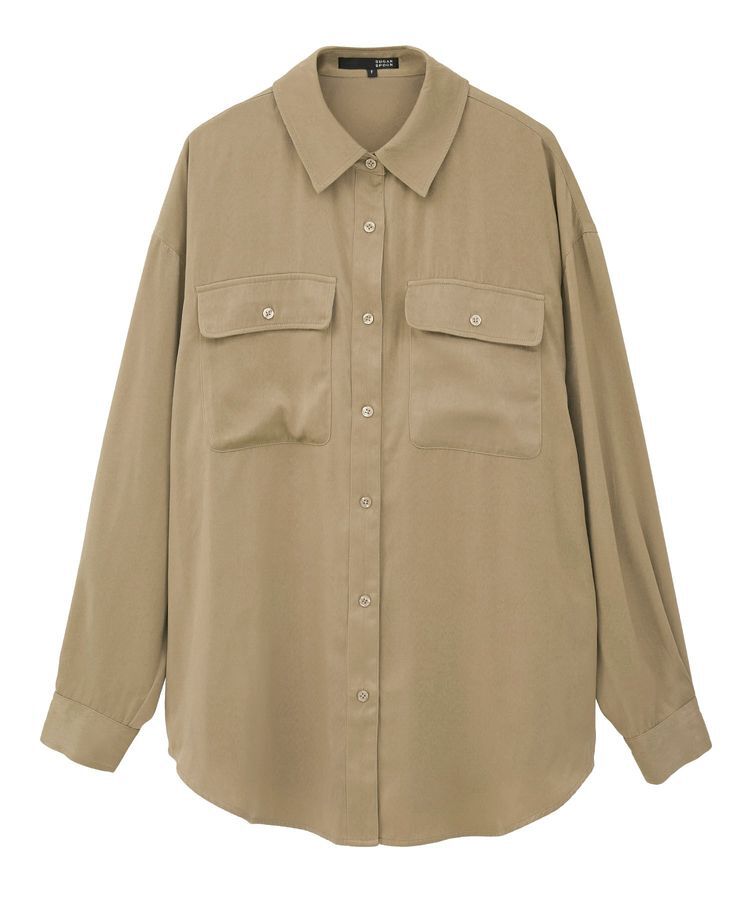 Green Parks「・SUGAR SPOON サテンオーバーシャツ」|シャツ・ブラウス|