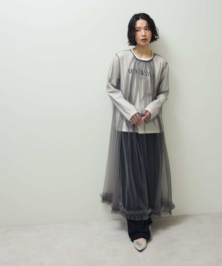Green Parks「・ELENCARE DUE チュールワンピース」|ワンピース|Charcoal Gray