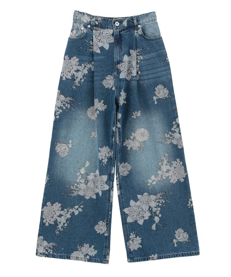 Green Parks「・SUGAR SPOON フラワーptデニムパンツ」|デニム|