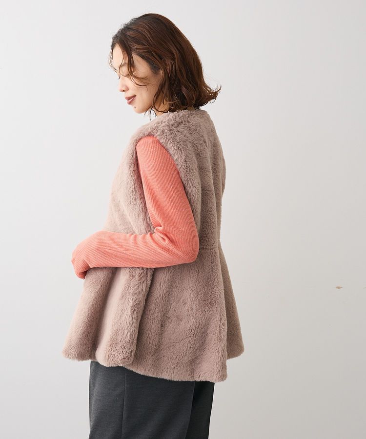 Green Parks「・ELENCARE DUE ペプラムフェイクファーベスト」|ベスト・ジレ|