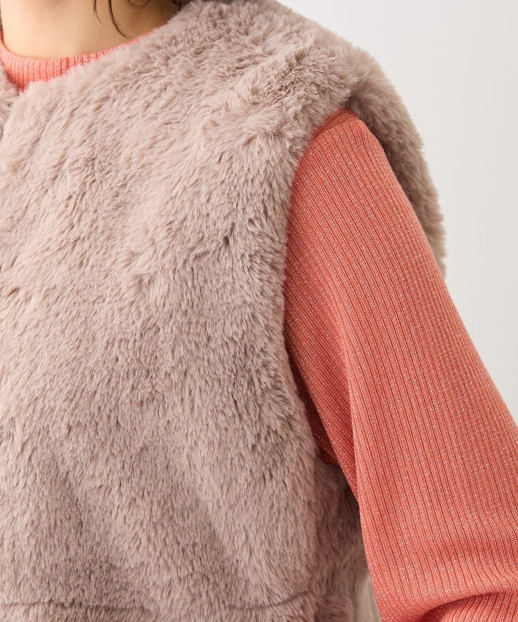 Green Parks「・ELENCARE DUE ペプラムフェイクファーベスト」|ベスト・ジレ|