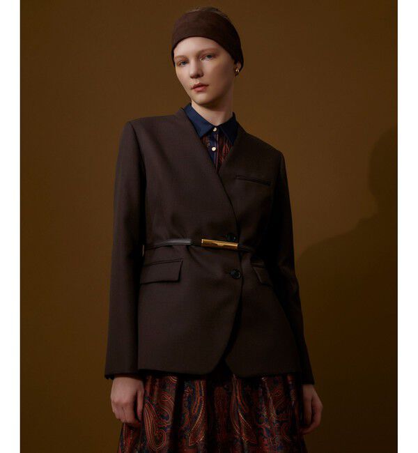 allureville「ウールサージノーカラージャケット」|その他|