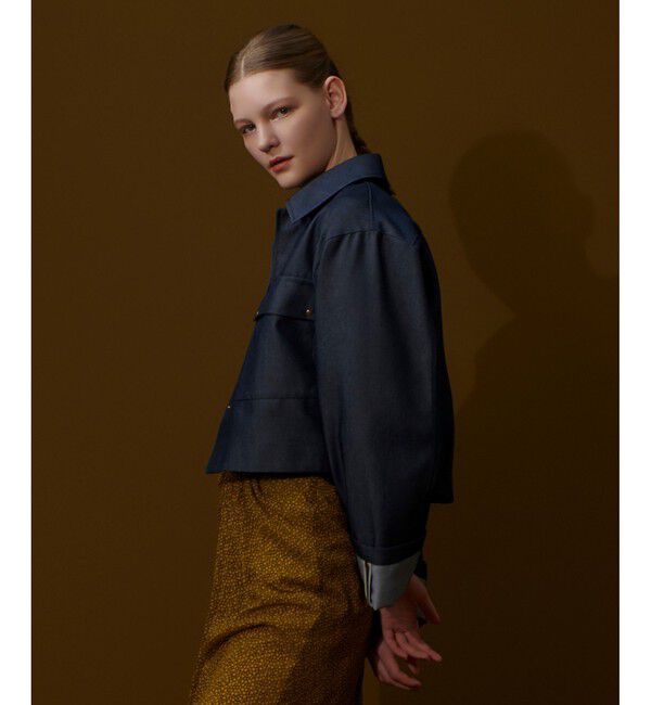 allureville「リジッドデニムライクブルゾン」|ブルゾン・スタジャン|